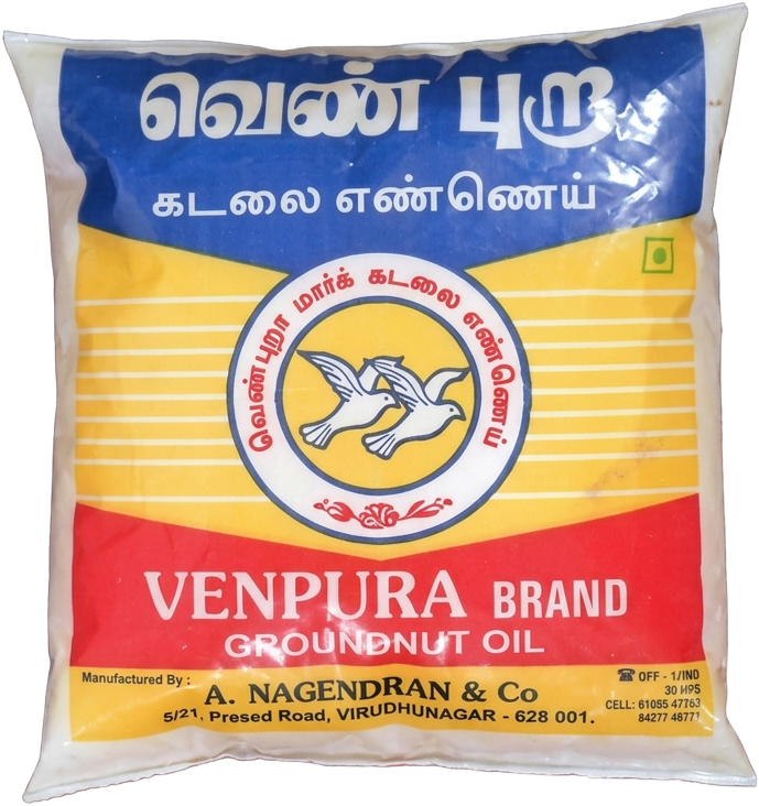 Venpura groundnut oil ½ & 1 litre pouch